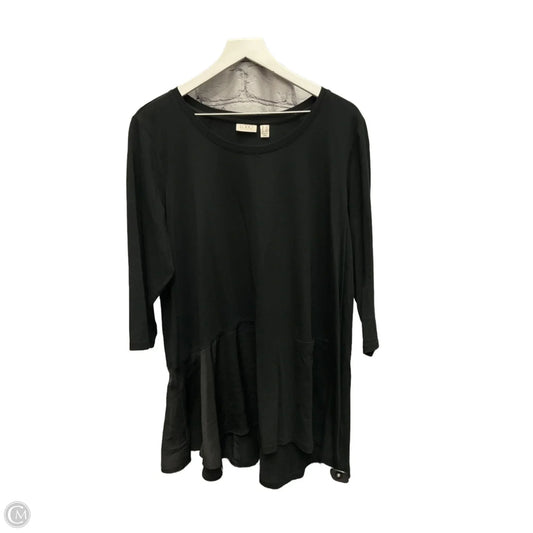 Tunic 3/4 Sleeve By Logo In Black, Size: 1x