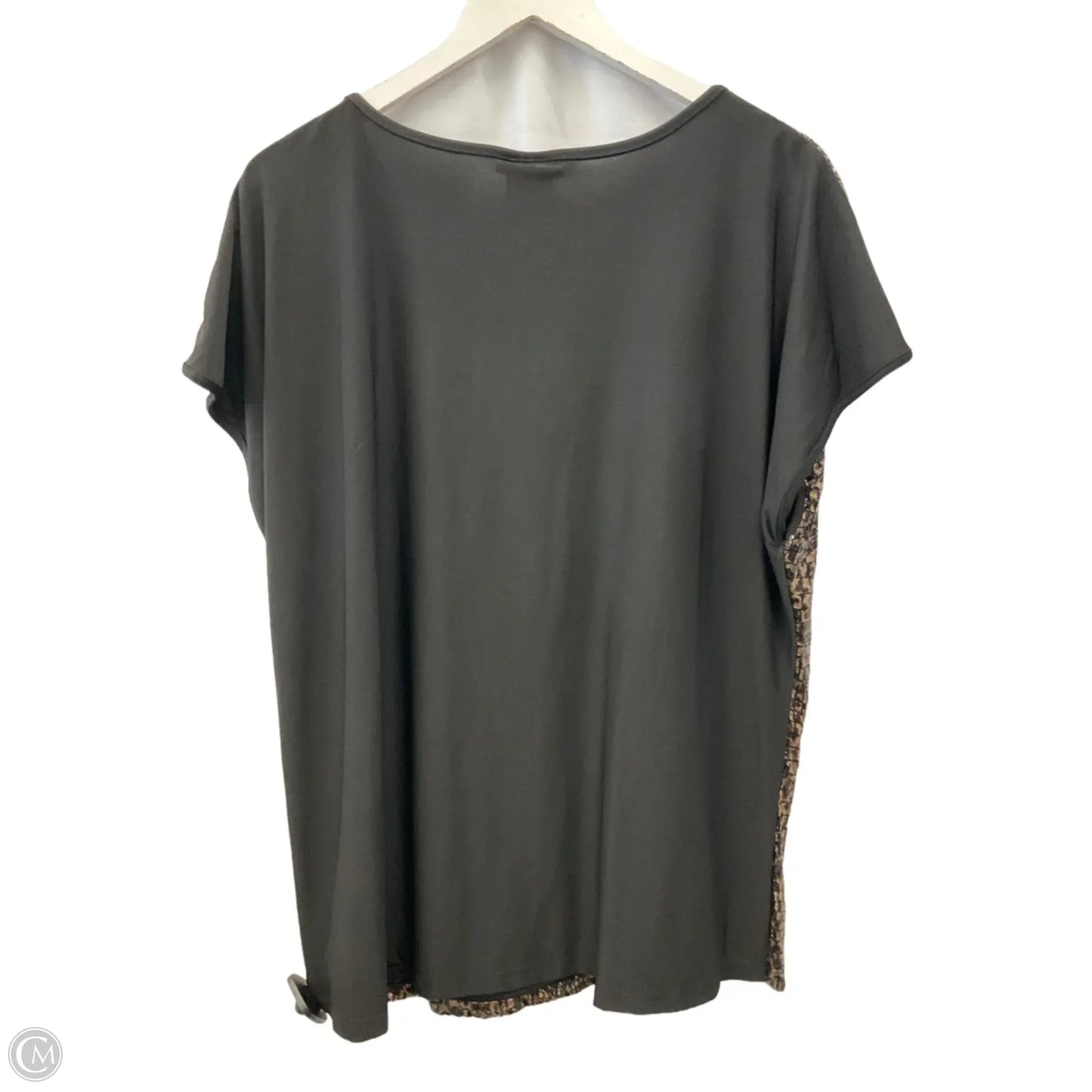 Top Short Sleeve By Beverly Drive In Animal Print, Size: 2x