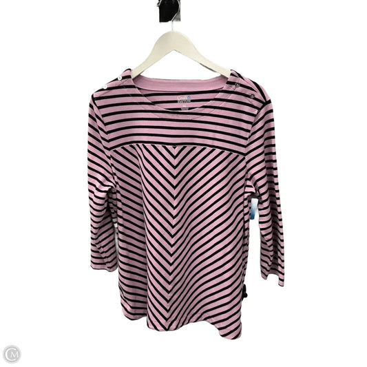 Top 3/4 Sleeve By Croft And Barrow In Pink, Size: Xxl