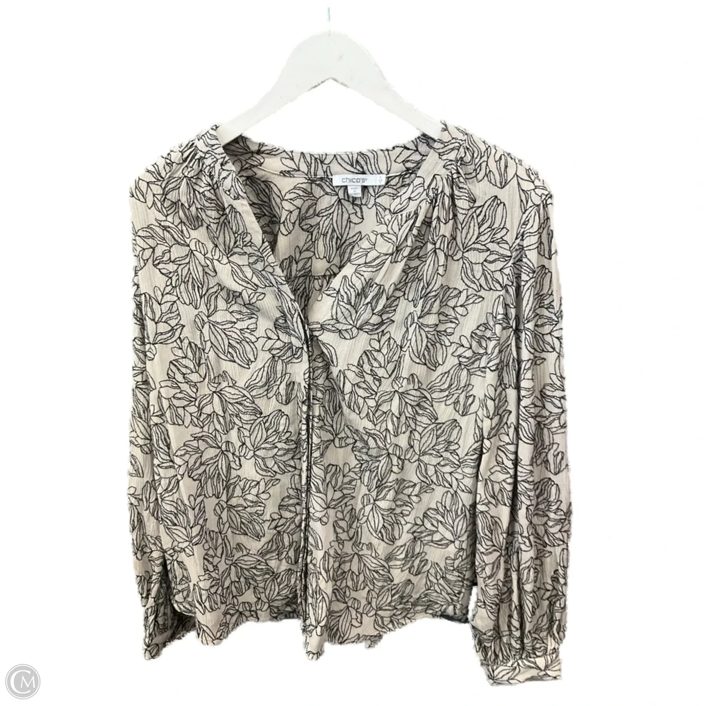 Top Long Sleeve By Chicos In Beige, Size: L