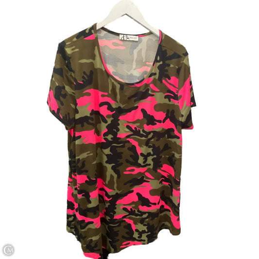 Tunic Short Sleeve By Clothes Mentor In Camouflage Print, Size: 3x