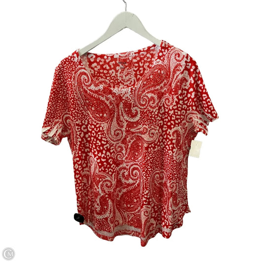 Top Short Sleeve By Style And Company In Orange, Size: 1x