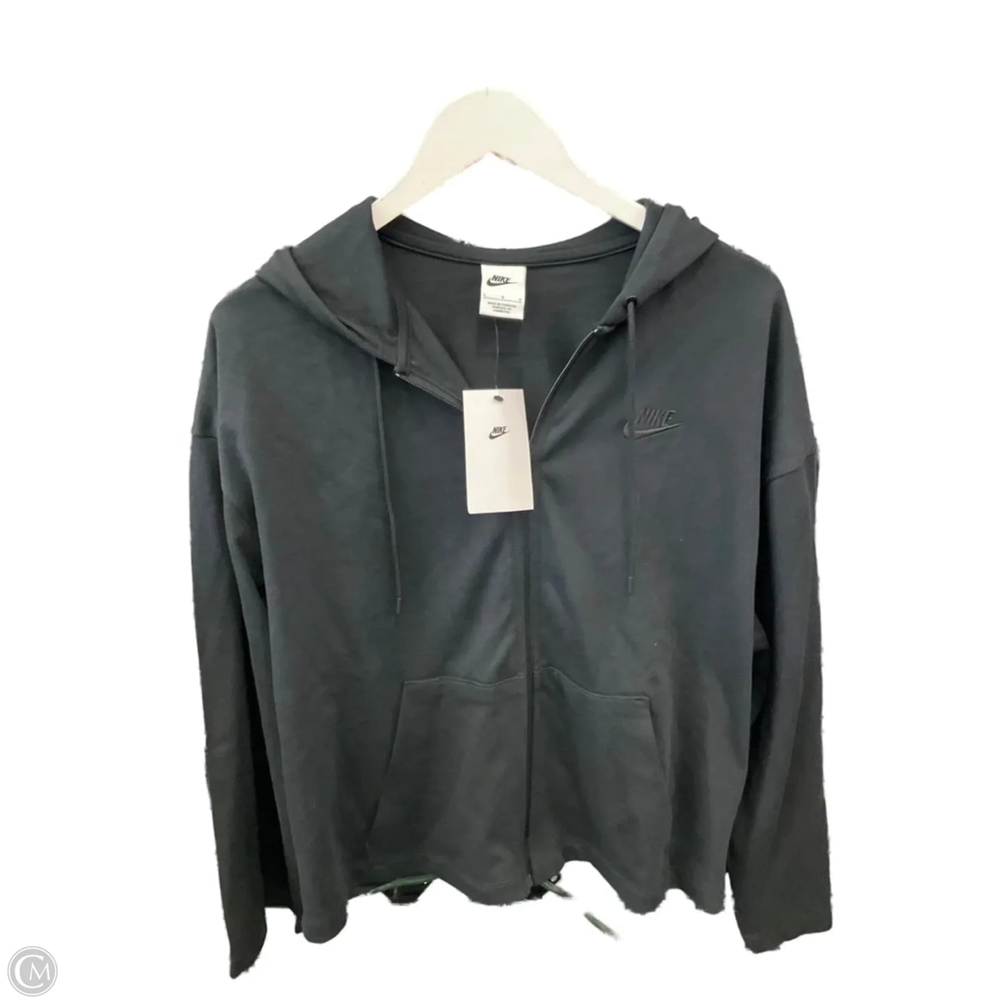 Athletic Jacket By Nike In Black, Size: L