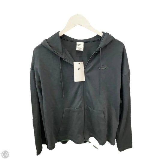 Athletic Jacket By Nike In Black, Size: L