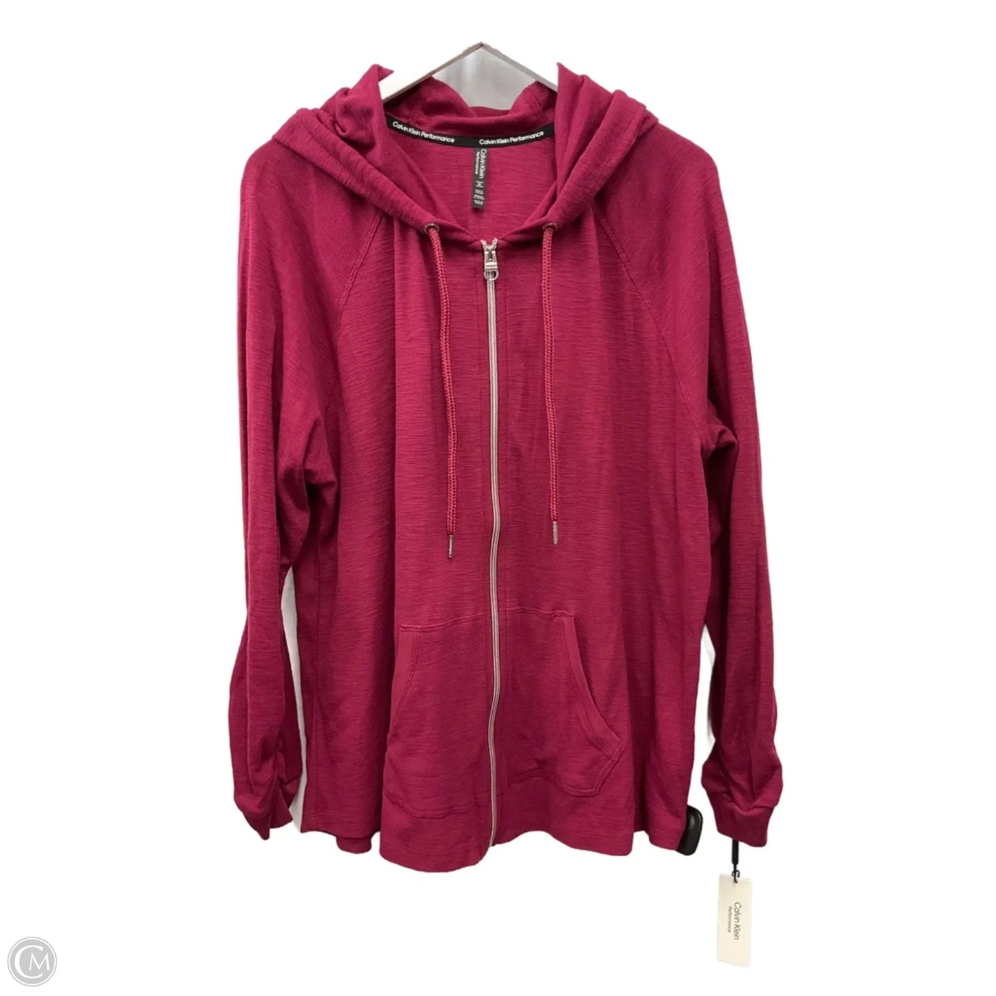 Athletic Jacket By Calvin Klein Performance In Maroon, Size: 2x