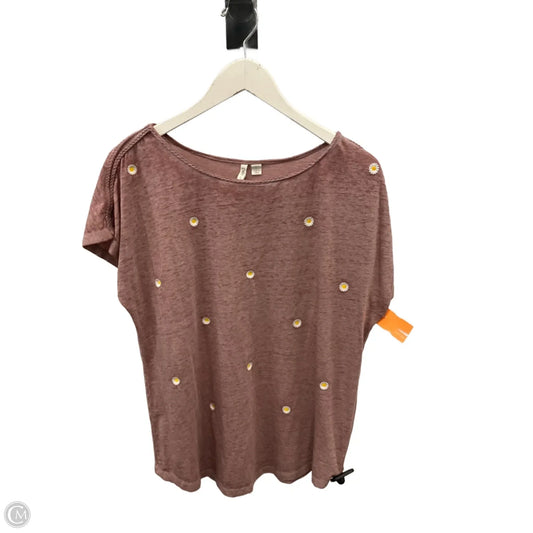 Top Short Sleeve By Cato In Pink, Size: L