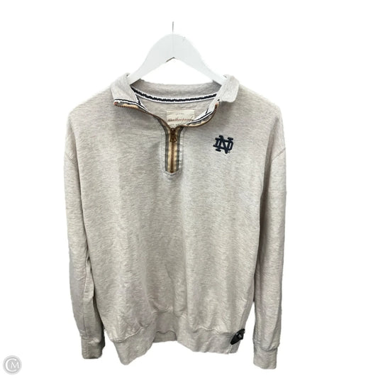 Athletic Top Long Sleeve Collar By Weatherproof In Cream, Size: S
