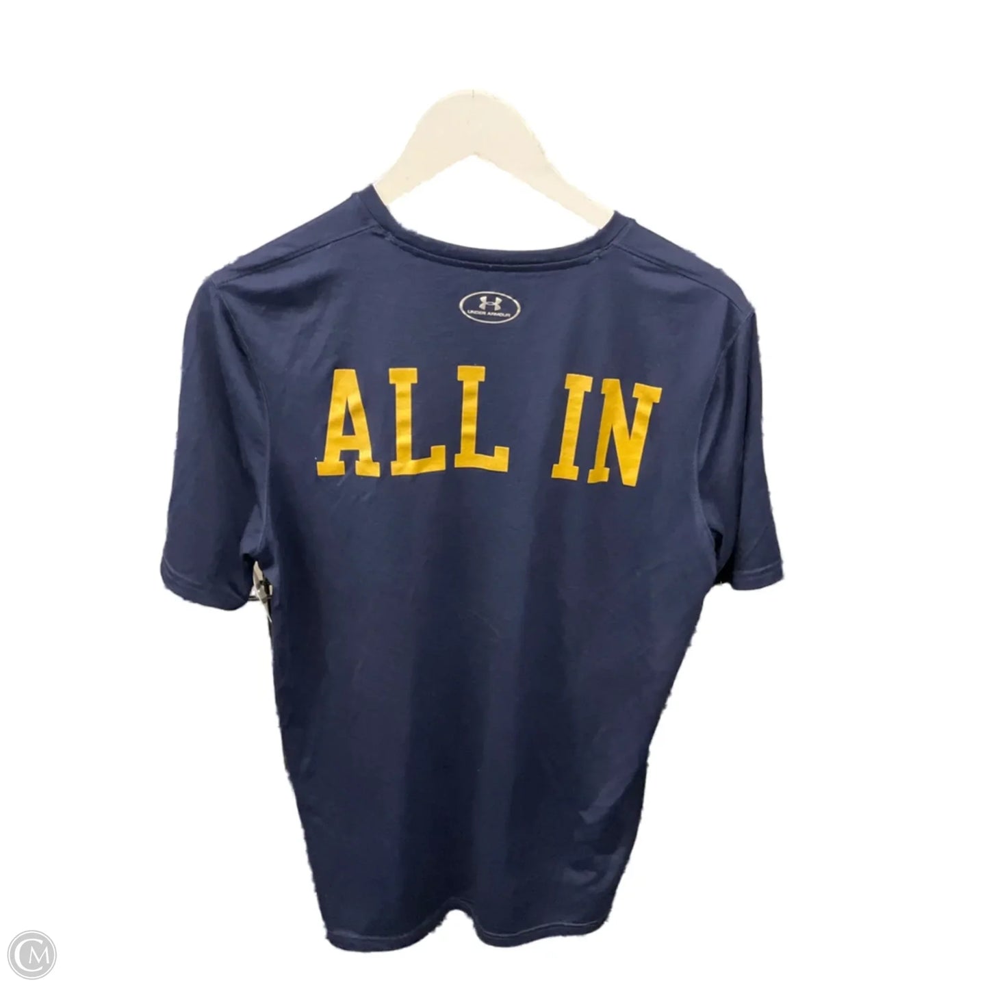 Athletic Top Short Sleeve By Under Armour In Navy, Size: S