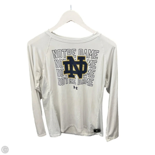 Athletic Top Long Sleeve Crewneck By Under Armour In White, Size: S