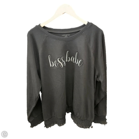 Sweatshirt Crewneck By Lane Bryant In Black, Size: 3x