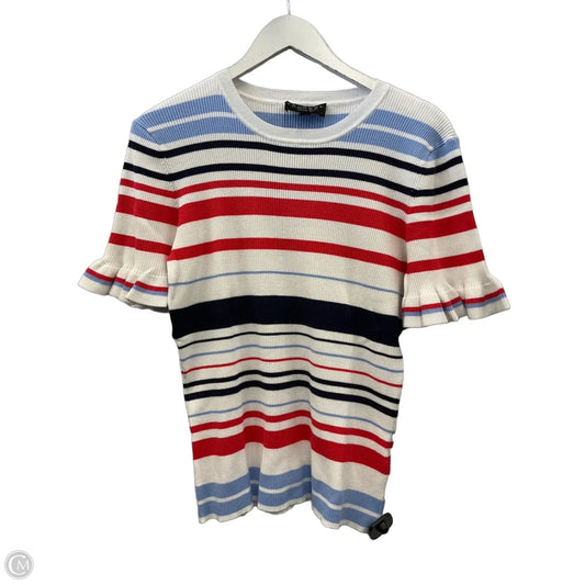 Top Short Sleeve By Laundry In Blue & Red & White, Size: L