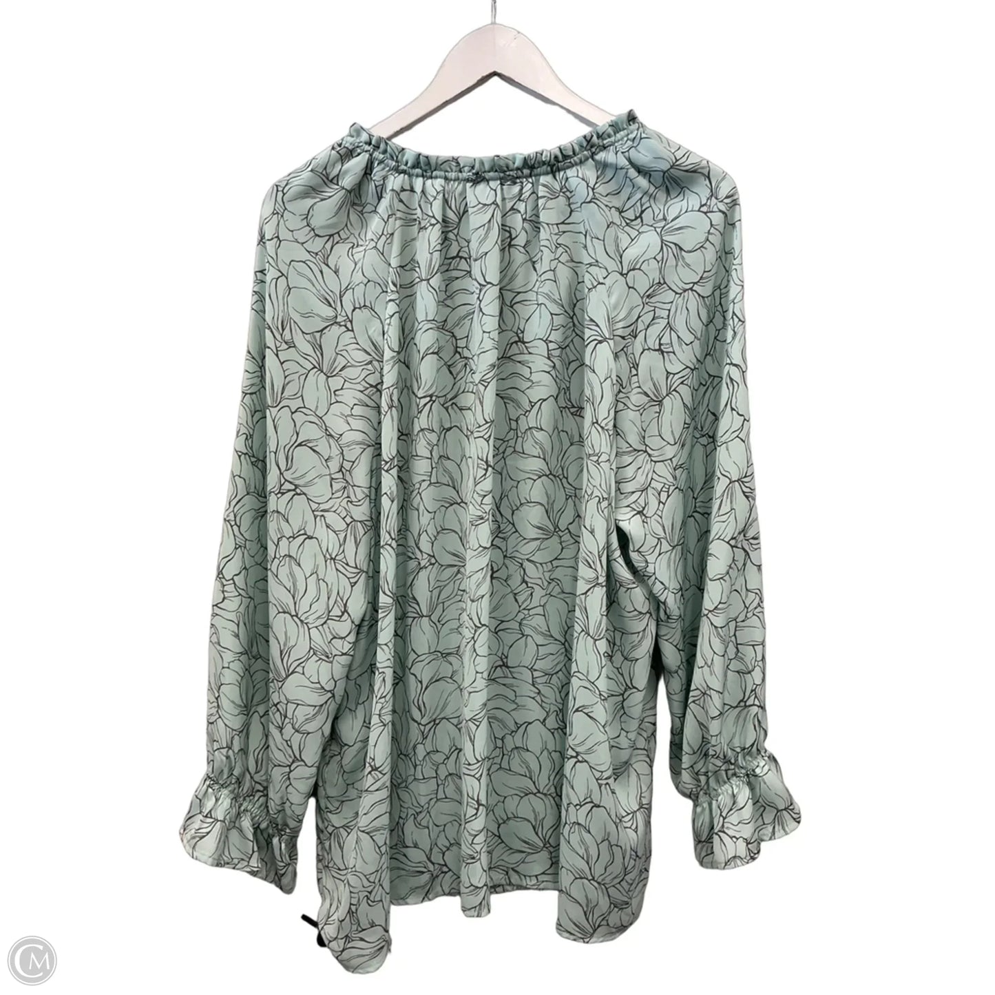 Top Long Sleeve By Ophelia Roe In Aqua, Size: 2x