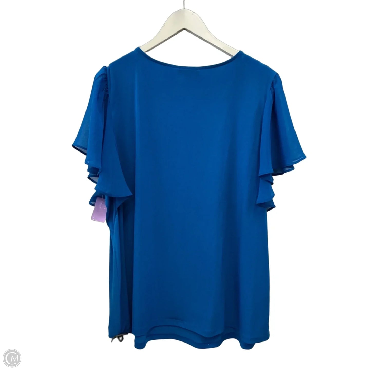 Top Short Sleeve By Calvin Klein In Blue, Size: 1x