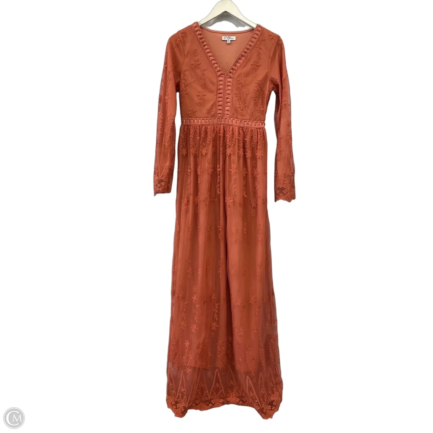 Dress Party Long By Polagram In Orange, Size: S