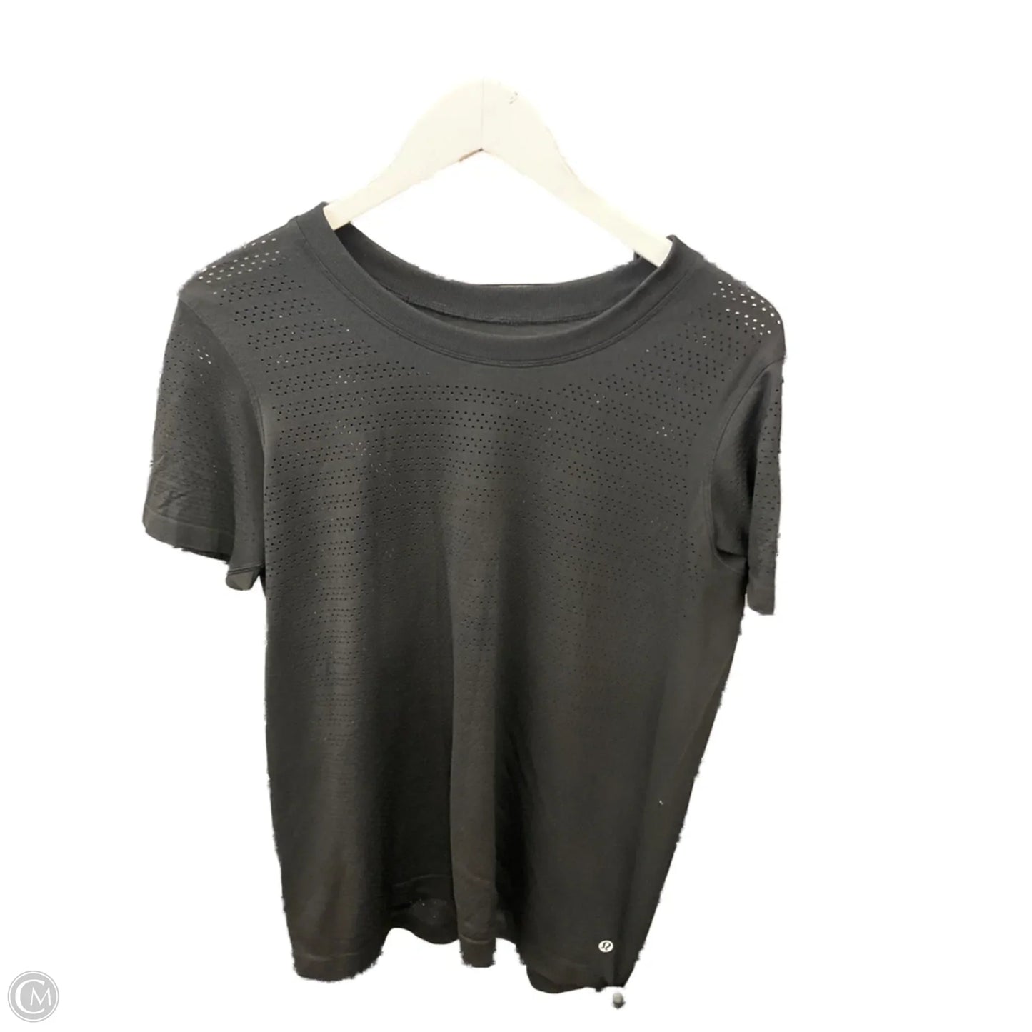 Athletic Top Short Sleeve By Lululemon In Black, Size: L