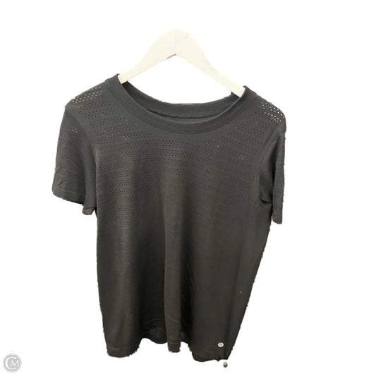 Athletic Top Short Sleeve By Lululemon In Black, Size: L