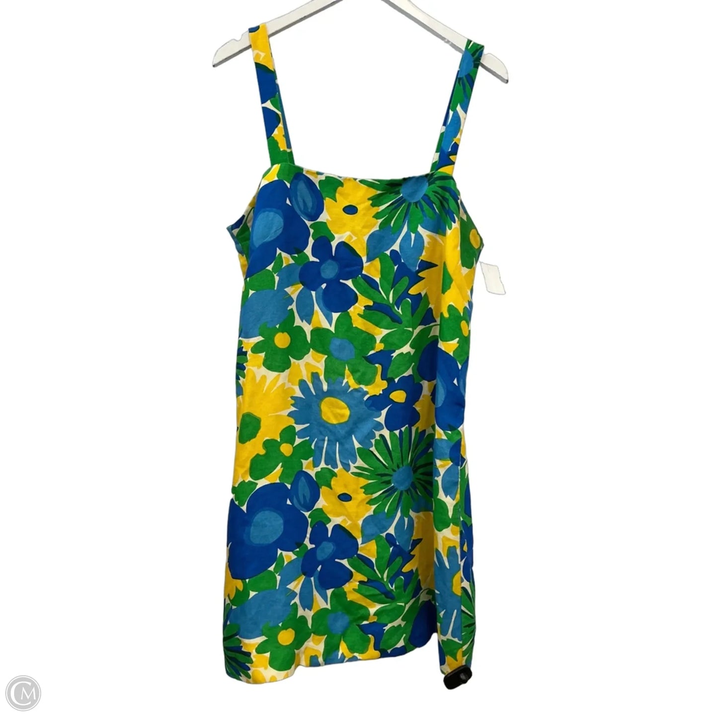 Dress Casual Midi By J. Crew In Green & Yellow, Size: L