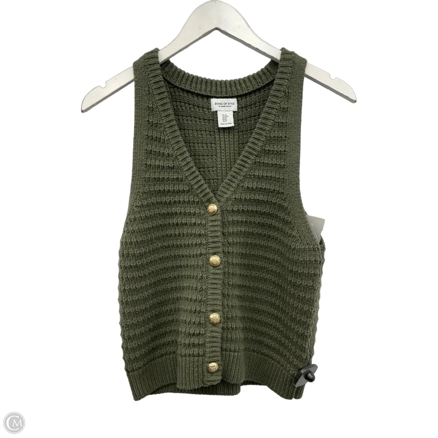 Vest Sweater By Clothes Mentor In Green, Size: M