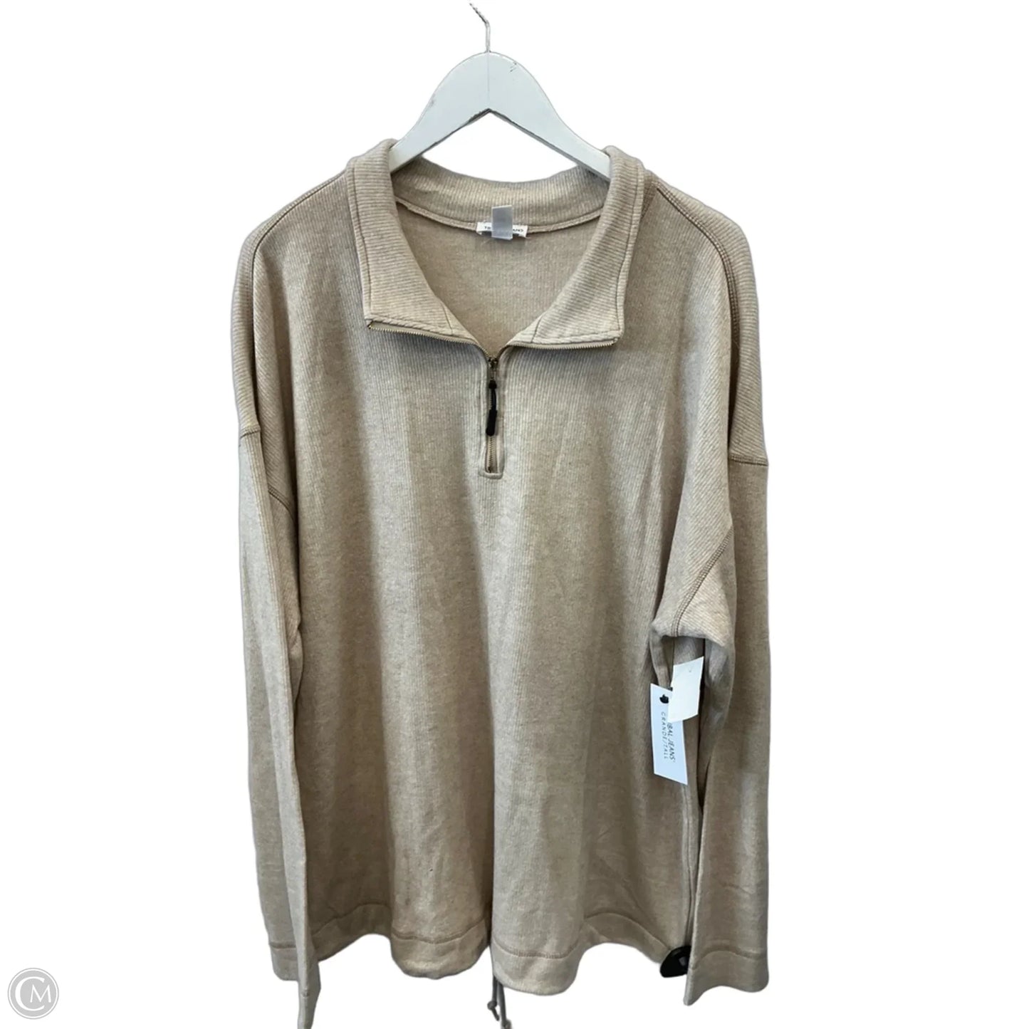 Sweatshirt Collar By Tribal In Beige, Size: Xxl