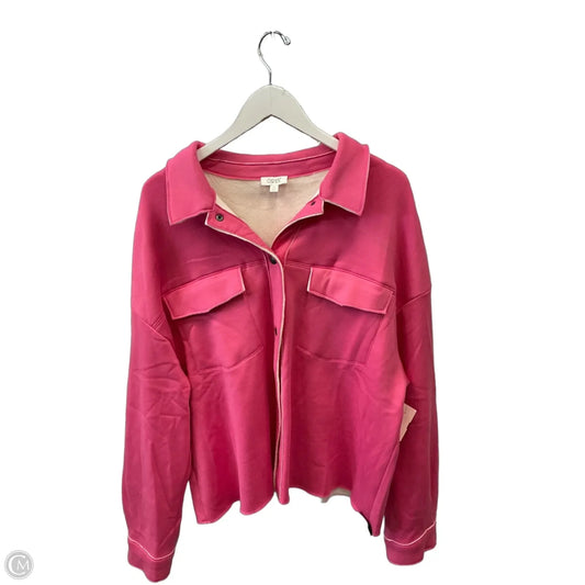 Jacket Shirt By Oddi In Pink, Size: 1x