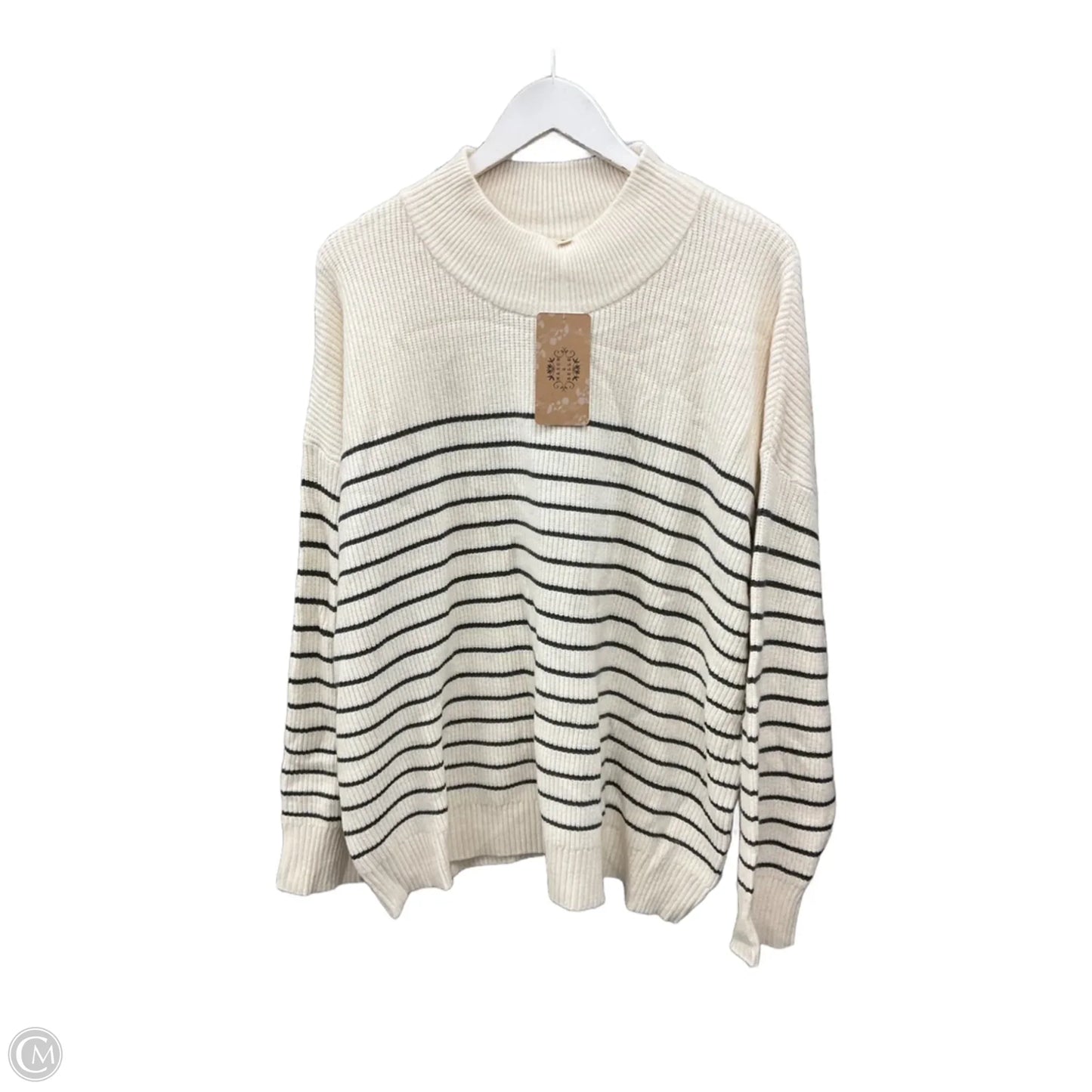 Sweater By Mason & Belle In Cream & Green, Size: 3x