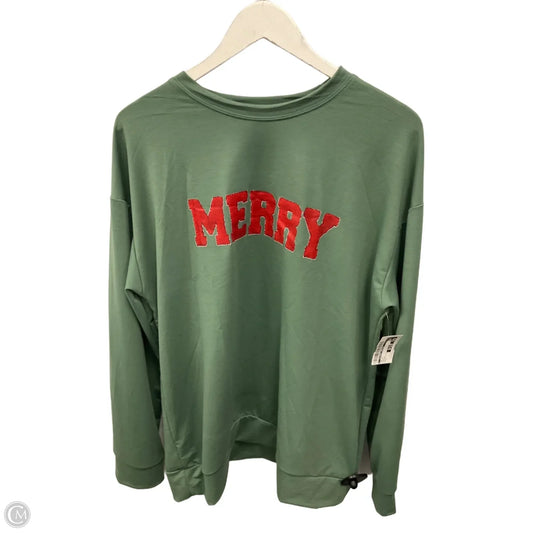 Top Long Sleeve By Clothes Mentor In Green, Size: L