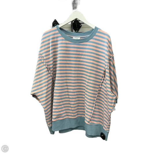 Top Short Sleeve By Oddi In Blue & Pink, Size: 1x