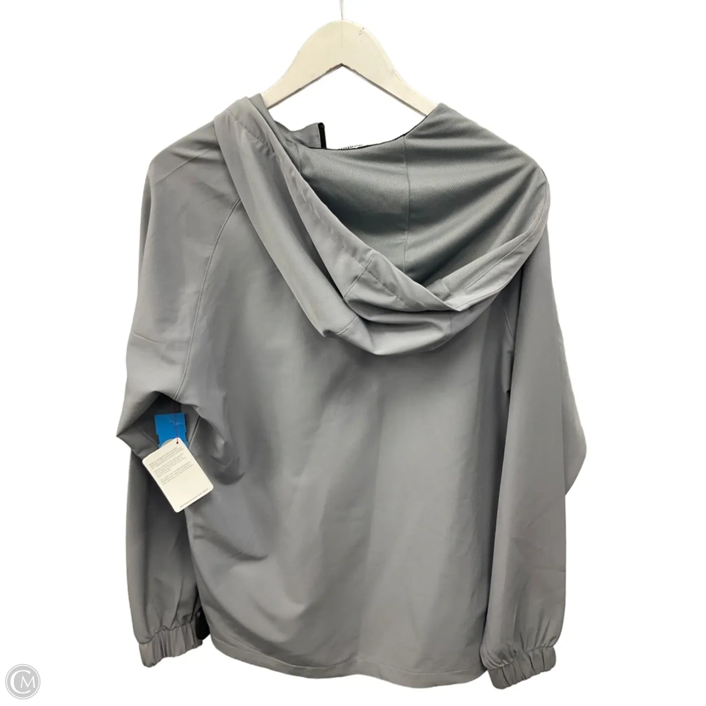 Jacket Windbreaker By Reebok In Grey, Size: S