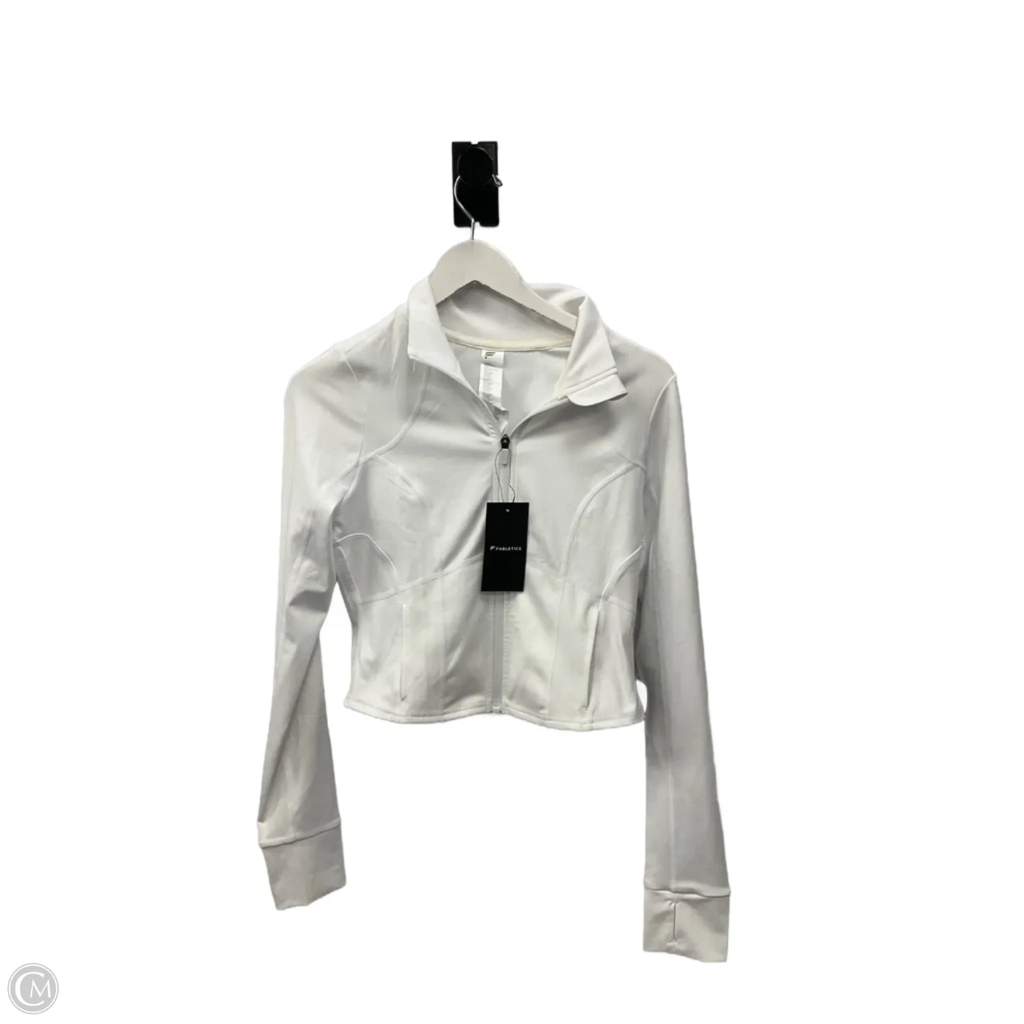 Athletic Top Long Sleeve Collar By Fabletics In White, Size: S