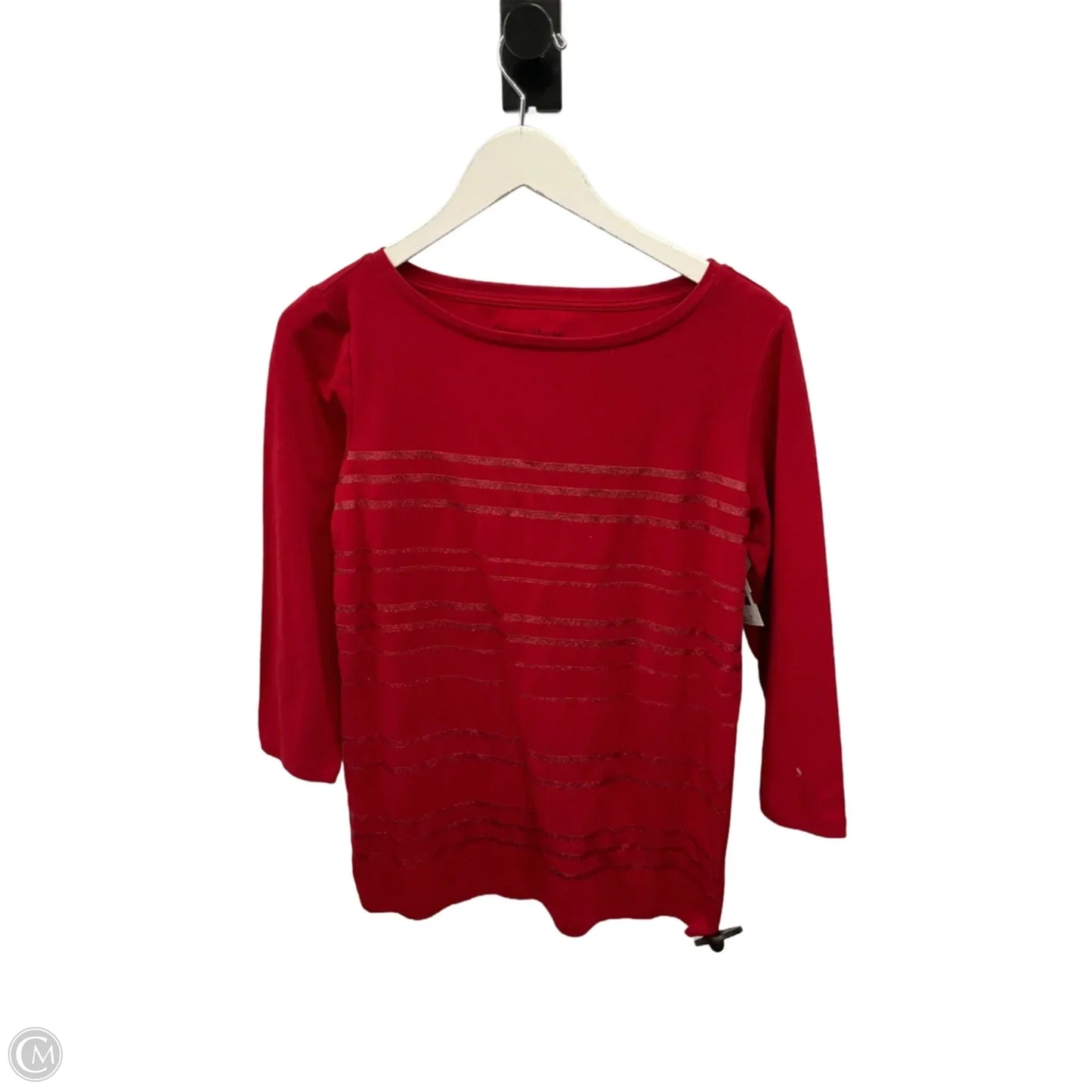 Top 3/4 Sleeve By Rebecca Malone In Red, Size: M