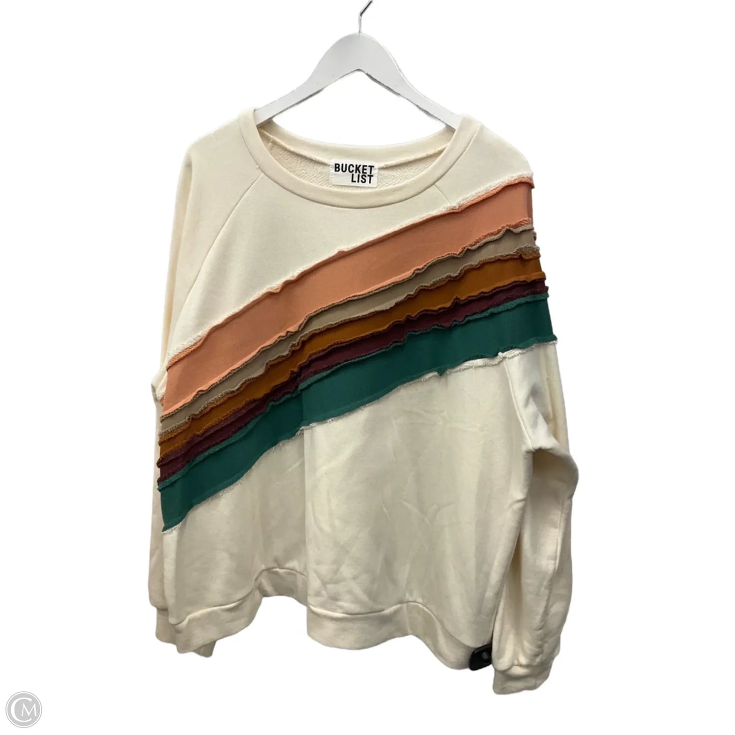 Sweatshirt Crewneck By Bucketlist In Cream, Size: L