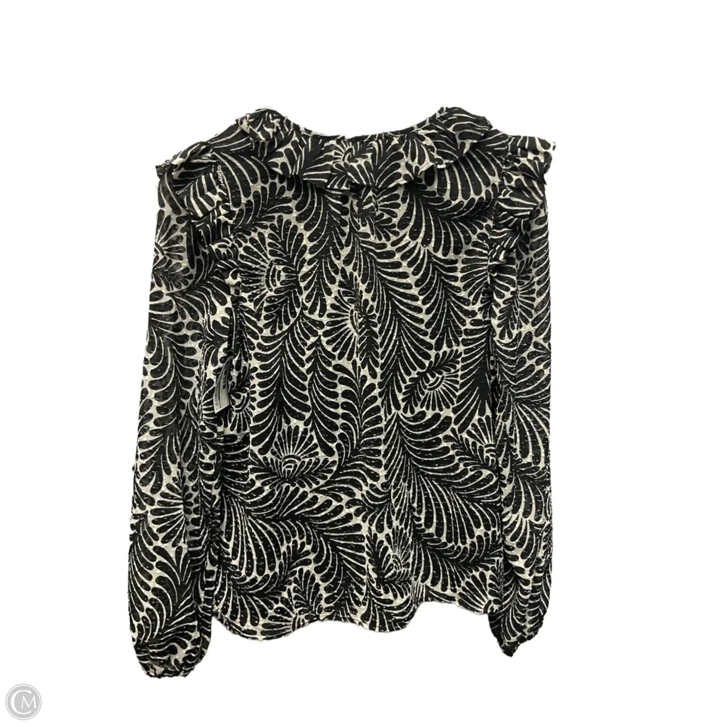 Top Long Sleeve By Loft In Black & Cream, Size: S