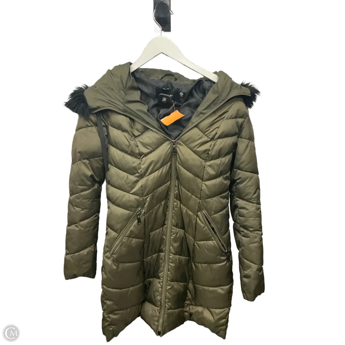 Coat Puffer & Quilted By Tahari In Green, Size: S