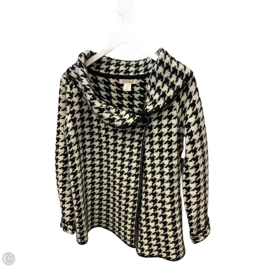 Sweater Cardigan By Ellen Tracy In Black & White, Size: Xs