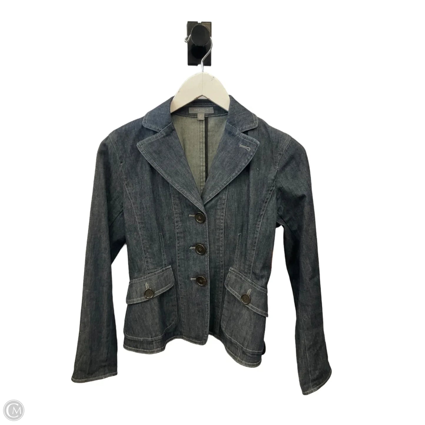 Jacket Denim By Ann Taylor In Blue Denim, Size: Xs