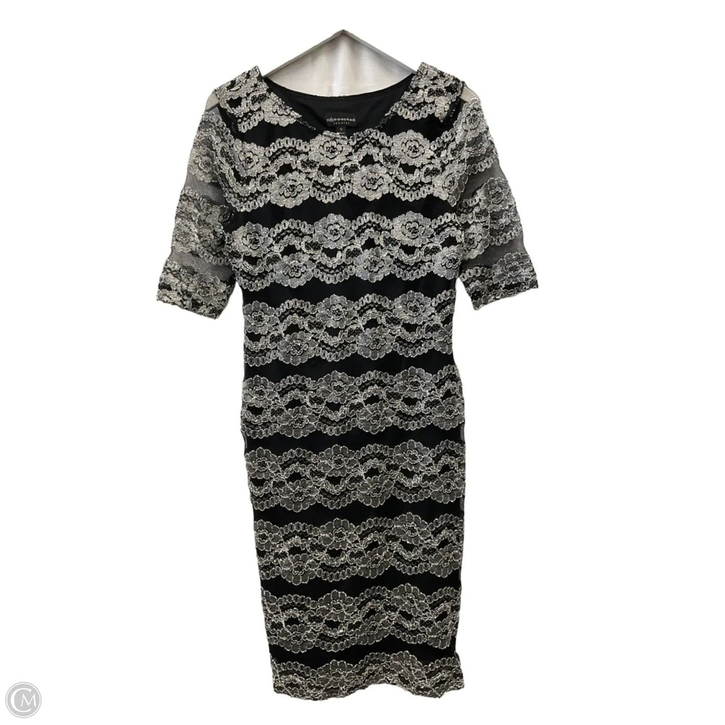 Dress Casual Short By Connected Apparel In Black & Silver, Size: M
