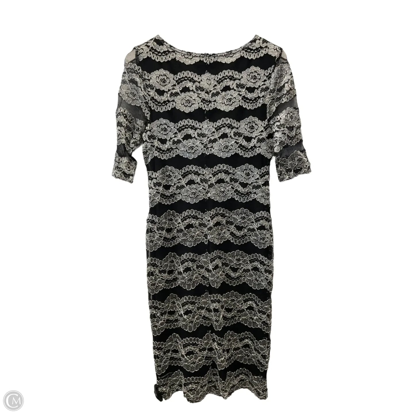 Dress Casual Short By Connected Apparel In Black & Silver, Size: M