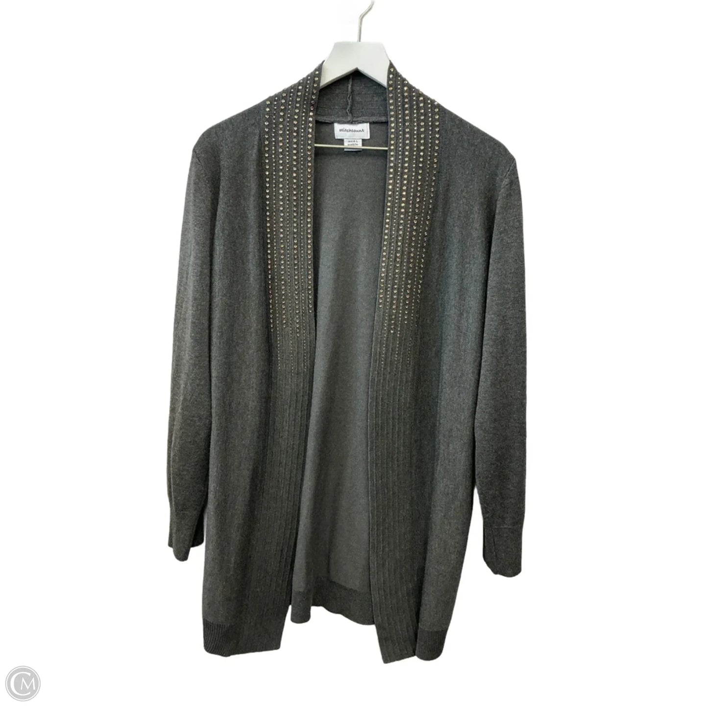 Cardigan By Clothes Mentor In Grey, Size: L