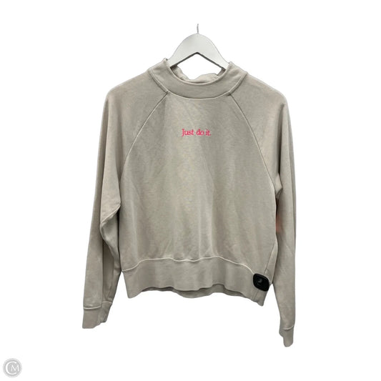 Athletic Sweatshirt Crewneck By Nike In Taupe, Size: S
