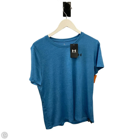 Athletic Top Short Sleeve By Under Armour In Blue, Size: L