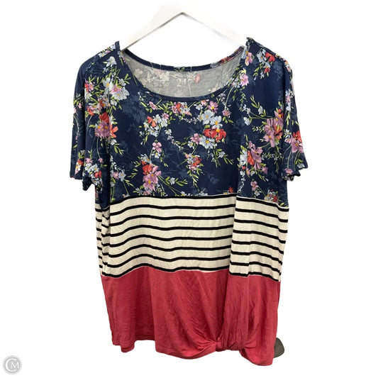 Top Short Sleeve By Maurices In Multi-colored, Size: L