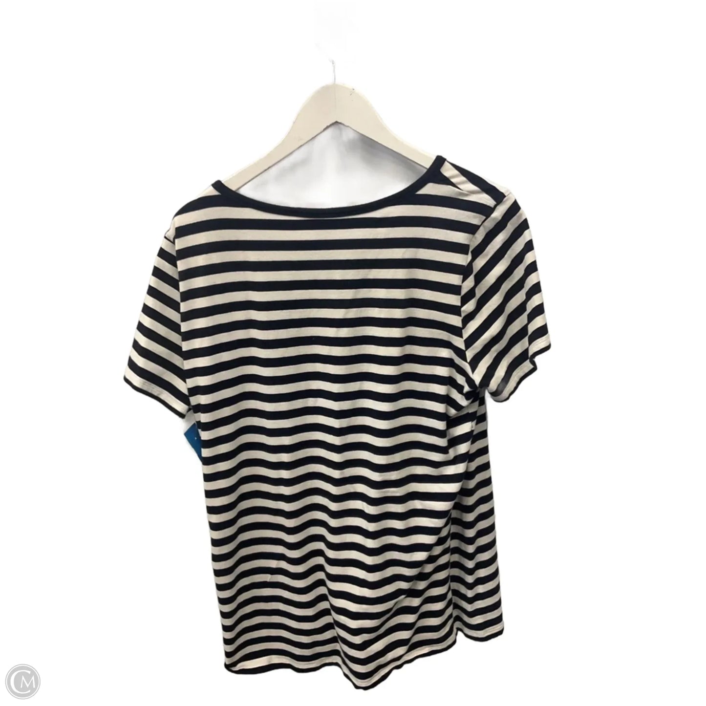 Top Short Sleeve Designer By Michael Kors In Blue & White, Size: 2x