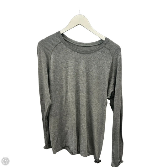 Athletic Top Long Sleeve Crewneck By Lululemon In Grey, Size: L