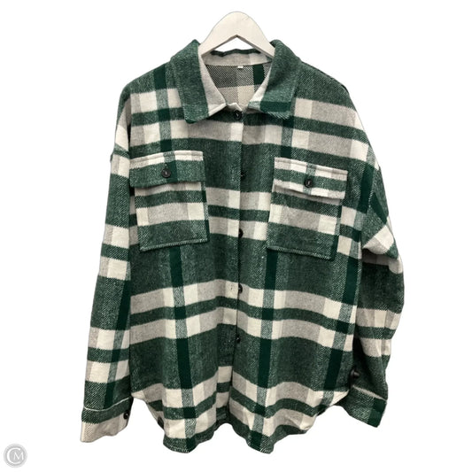 Jacket Shirt By Clothes Mentor In Green, Size: Xl