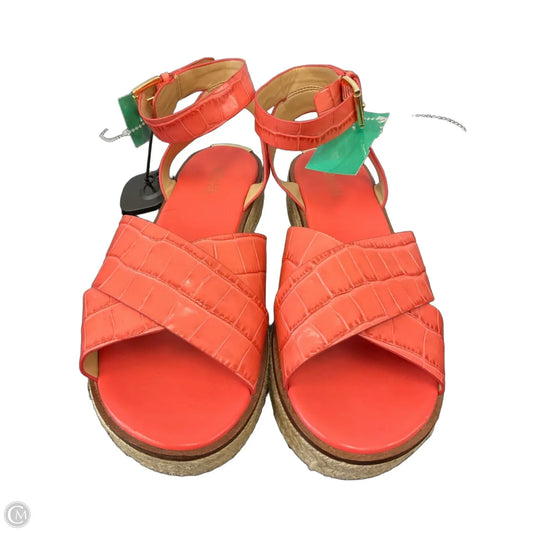 Sandals Heels Platform By Michael By Michael Kors In Coral, Size: 9