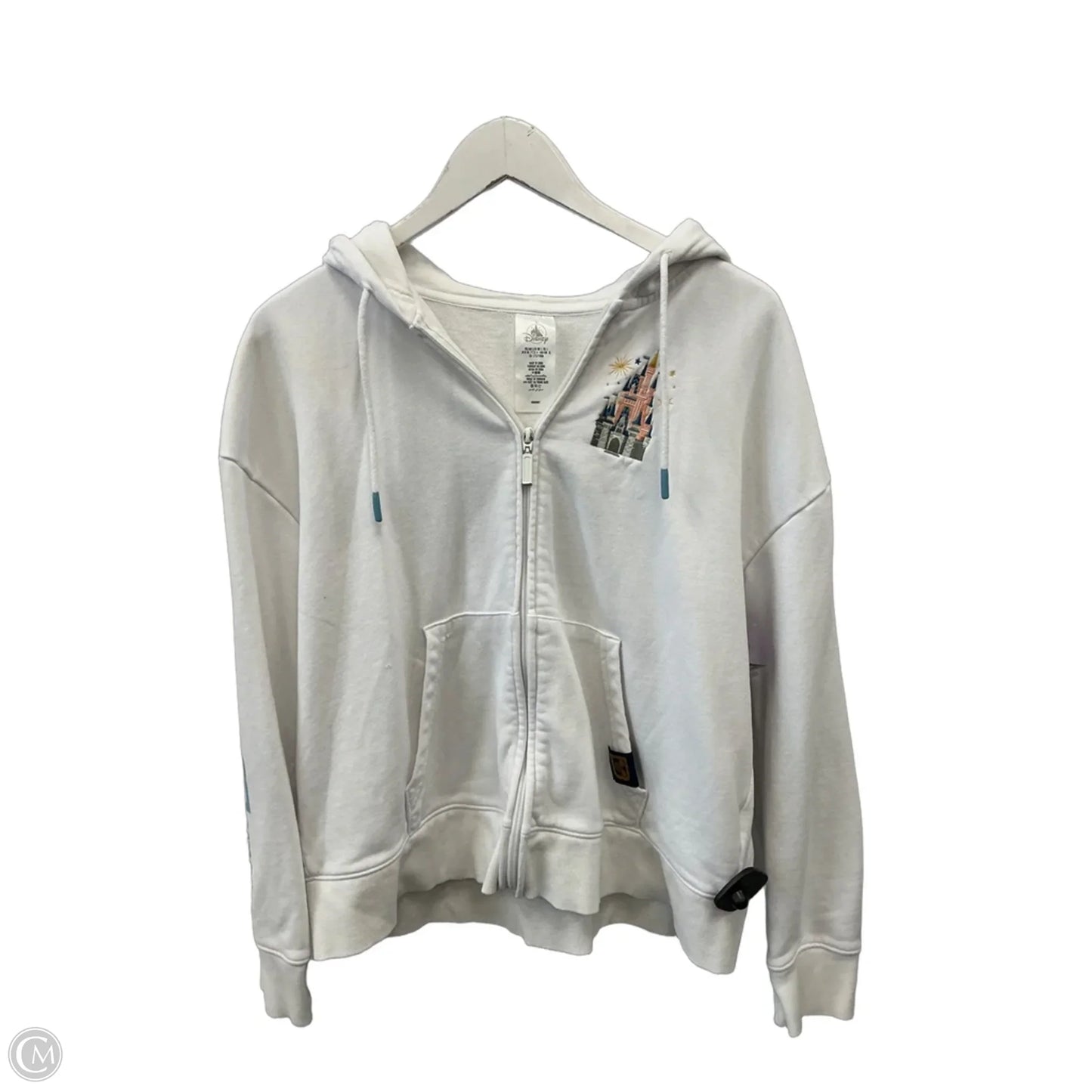 Sweatshirt Hoodie By Disney In White, Size: L