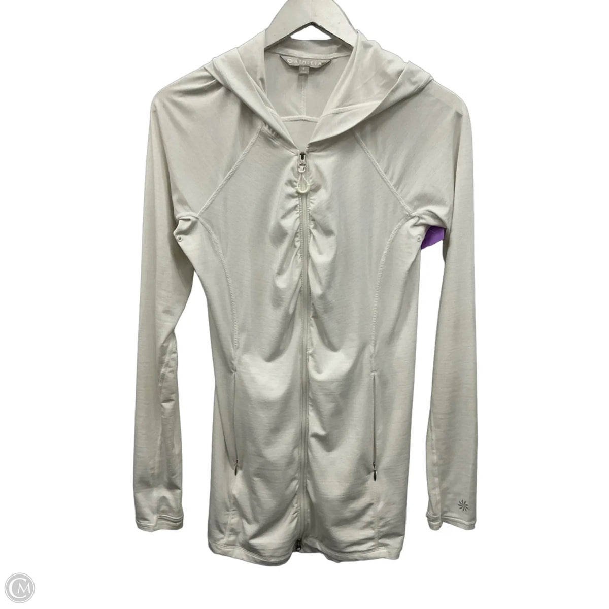 Athletic Jacket By Athleta In White, Size: S