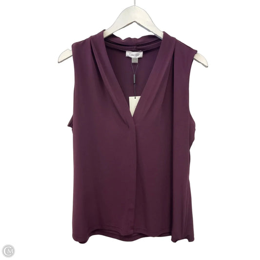 Top Sleeveless By Calvin Klein In Purple, Size: L