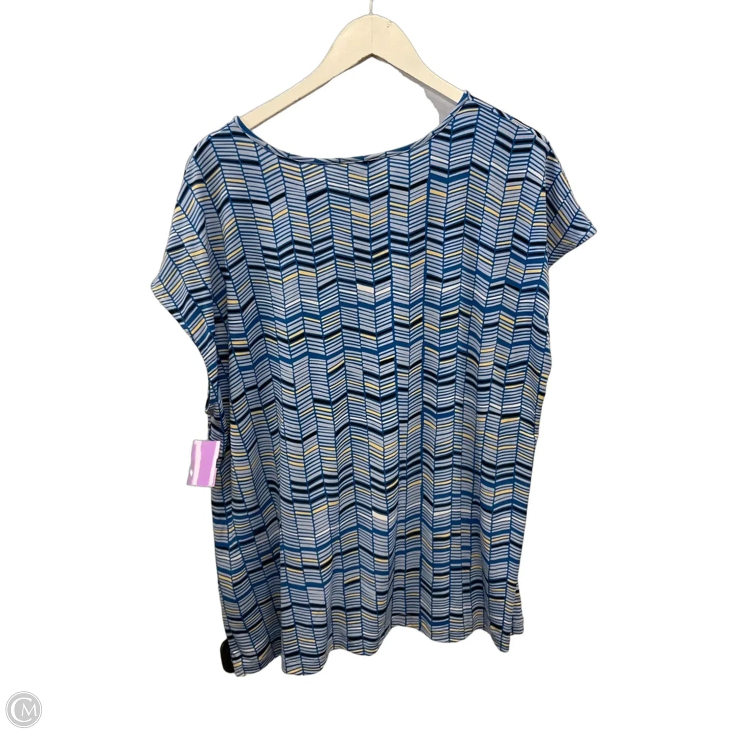 Top Short Sleeve By Liz Claiborne In Blue, Size: 1x