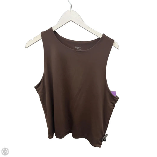 Top Sleeveless By Ophelia Roe In Brown, Size: 1x